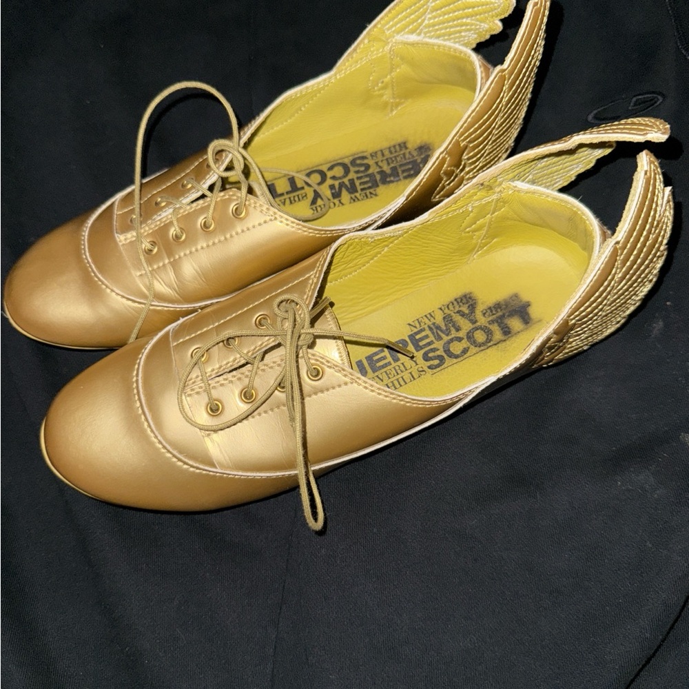 Jeremy Scott Metallic Gold Winged Sneakers
